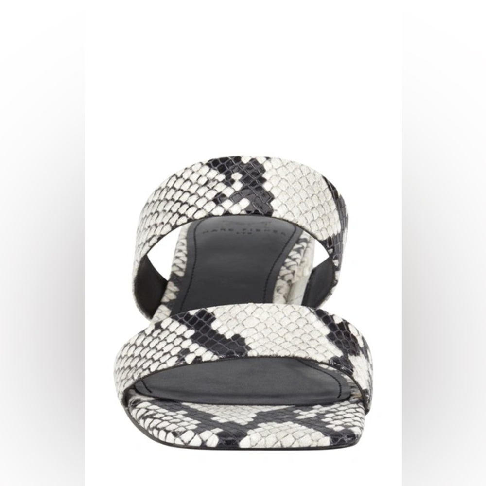 Marc Fisher PAT SLIDE SANDAL IN GREY SNAKE PRINT LEATHER